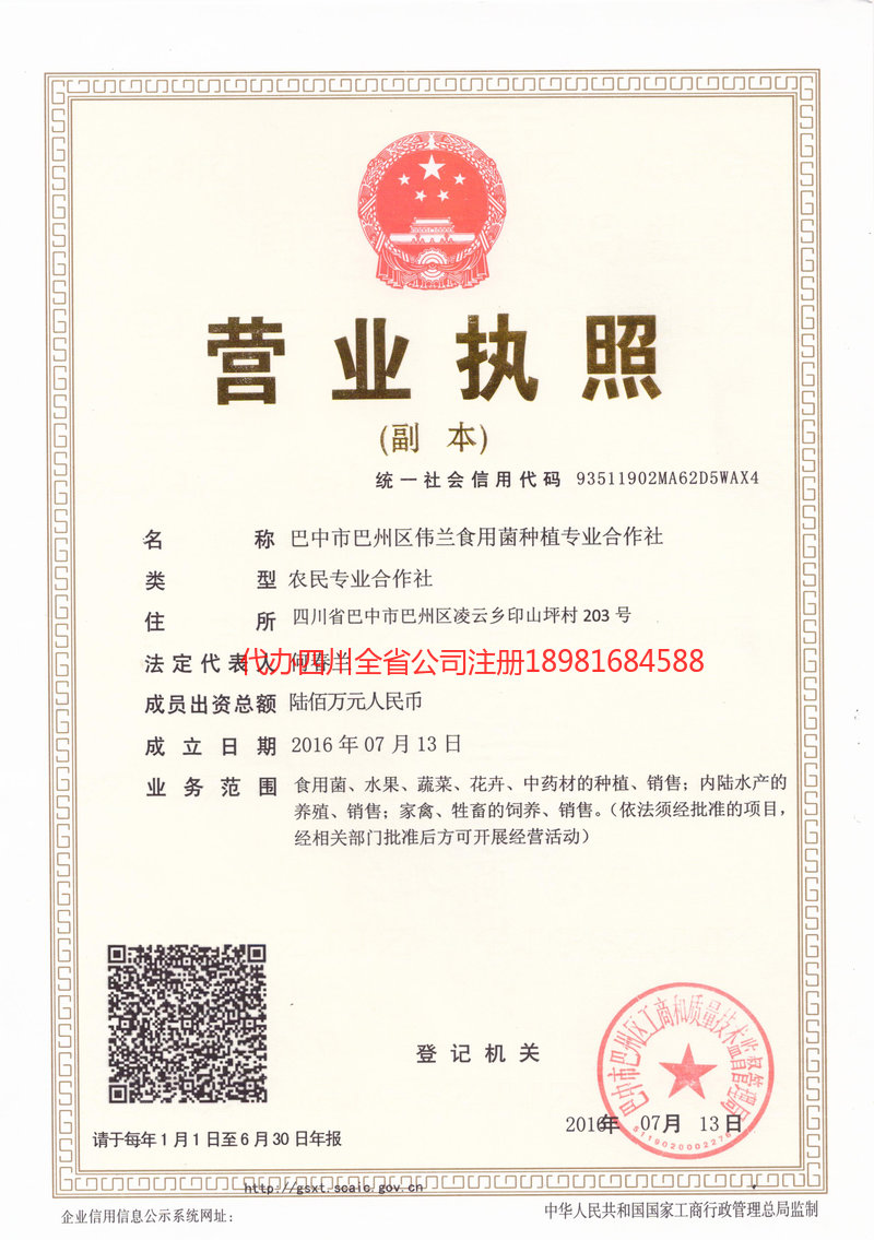 溧阳溧阳伟兰食用菌种植专业合作社